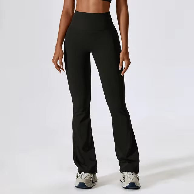 Trendy High Waist Wide Leg Workout Flare Pants Mssza