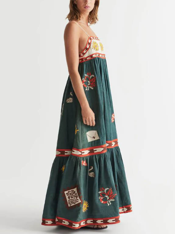 Fun Unique Printed Midi Dress Mssaz Desses