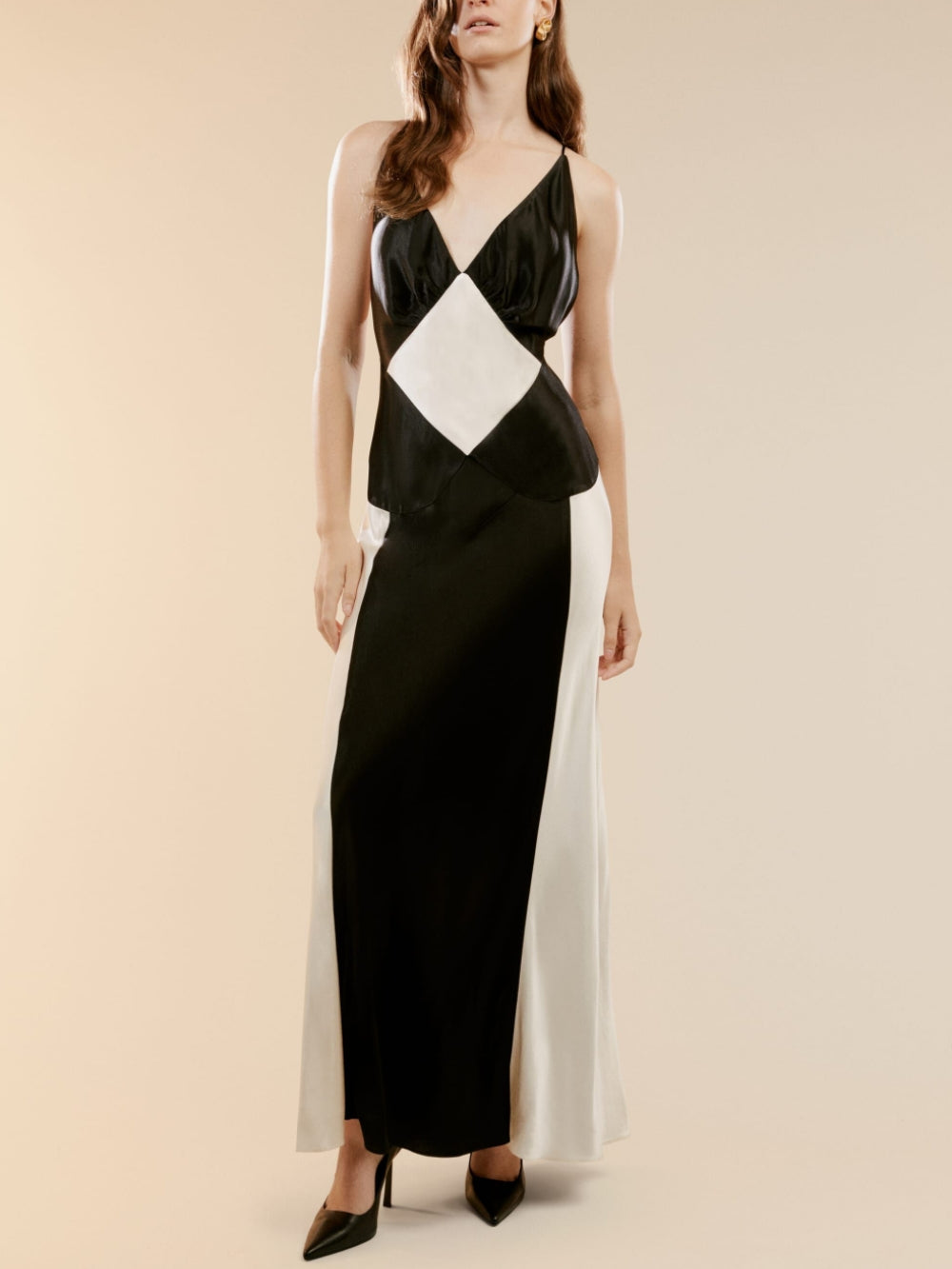 Black Ivory Contrast Maxi Dress Mssaz Desses