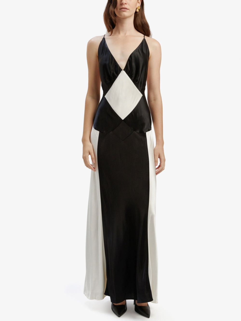 Black Ivory Contrast Maxi Dress Mssaz Desses
