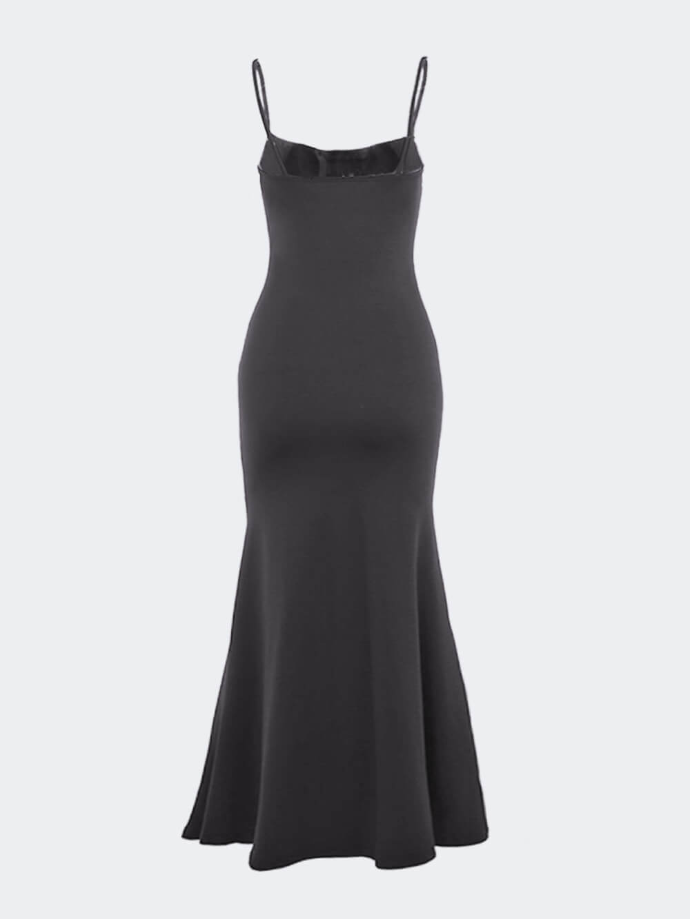 Square Neck Ruched Corset Fishtail Evening Maxi Dress Mssaz Desses
