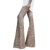 Trendy Striped Sequin High Waist Loose Wide Leg Pants Mssza