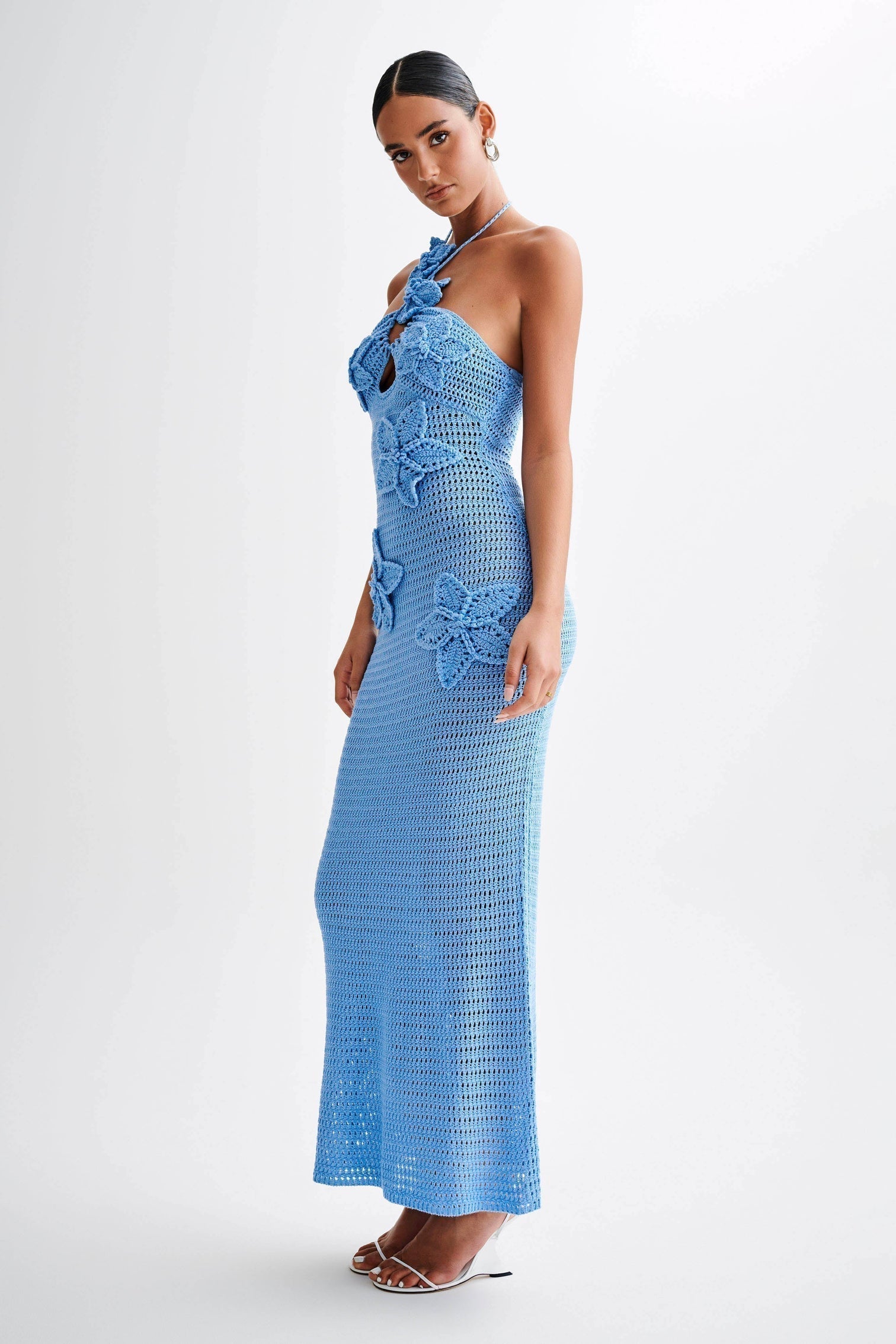 Beverly Floral Appliqué Crochet Maxi Dress Mssaz Desses