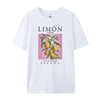 Vintage Short Sleeve West Coast Slight Stretch Lemon Fruit Printed T-Shirt Mssza