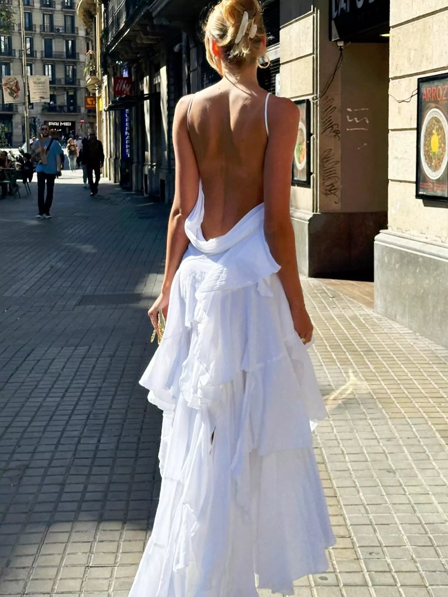 Ethereal Cascade Gown White Angel (100% Cotton) Mssaz Desses