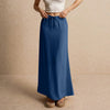 Casual Drawstring Low Waist A-Line Beach Style Bodycon Long Maxi Skirt Mssza
