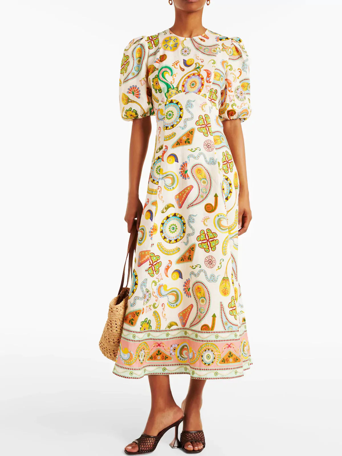 Arcade Dreams Printed Midi Dress Mssaz Desses