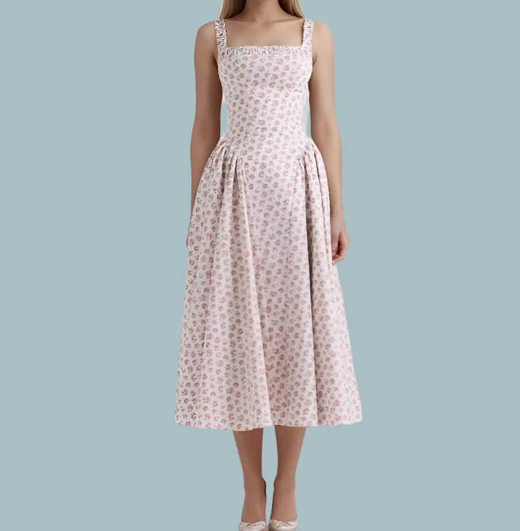 Floral Midi Dress Mssaz Desses