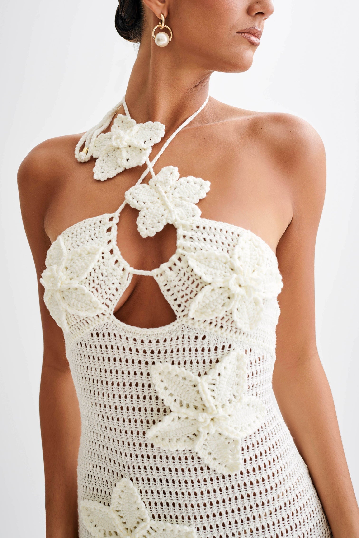Beverly Floral Appliqué Crochet Maxi Dress Mssaz Desses