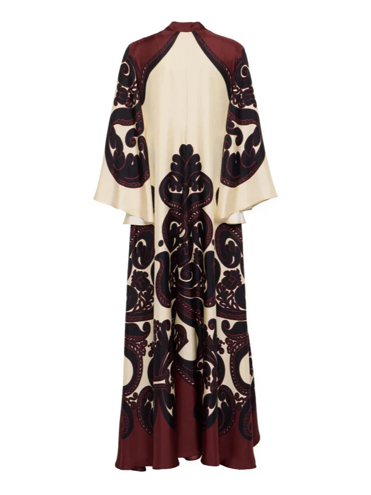 Grenadilla Print Satin Dress Mssaz Desses