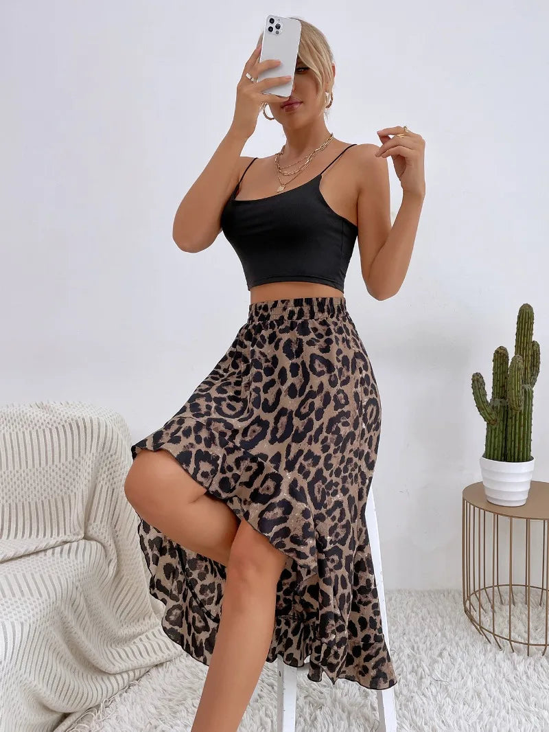 A Line Irregular High Waist Vintage Streetwear Beautiful Skirts Mssza