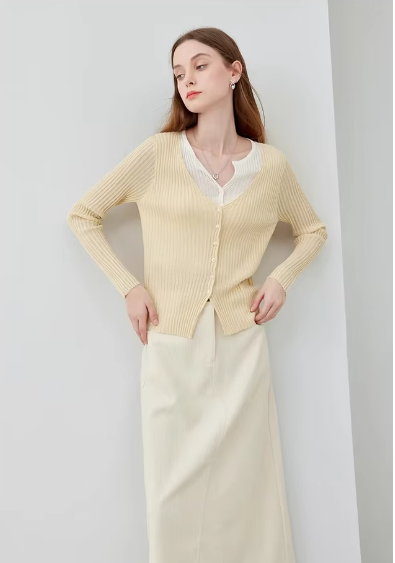 A-Line Loose Solid Style High Waist Elegant And Vintage Maxi Skirts Mssza