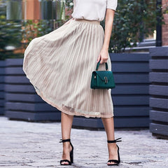 A-line pleated midi bottoms Streetwear splicing skirt Mssza