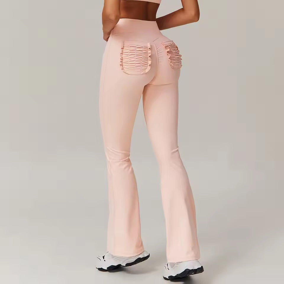 Trendy Bell-bottoms Tights High Waist Wide-leg Flared Pants Mssza
