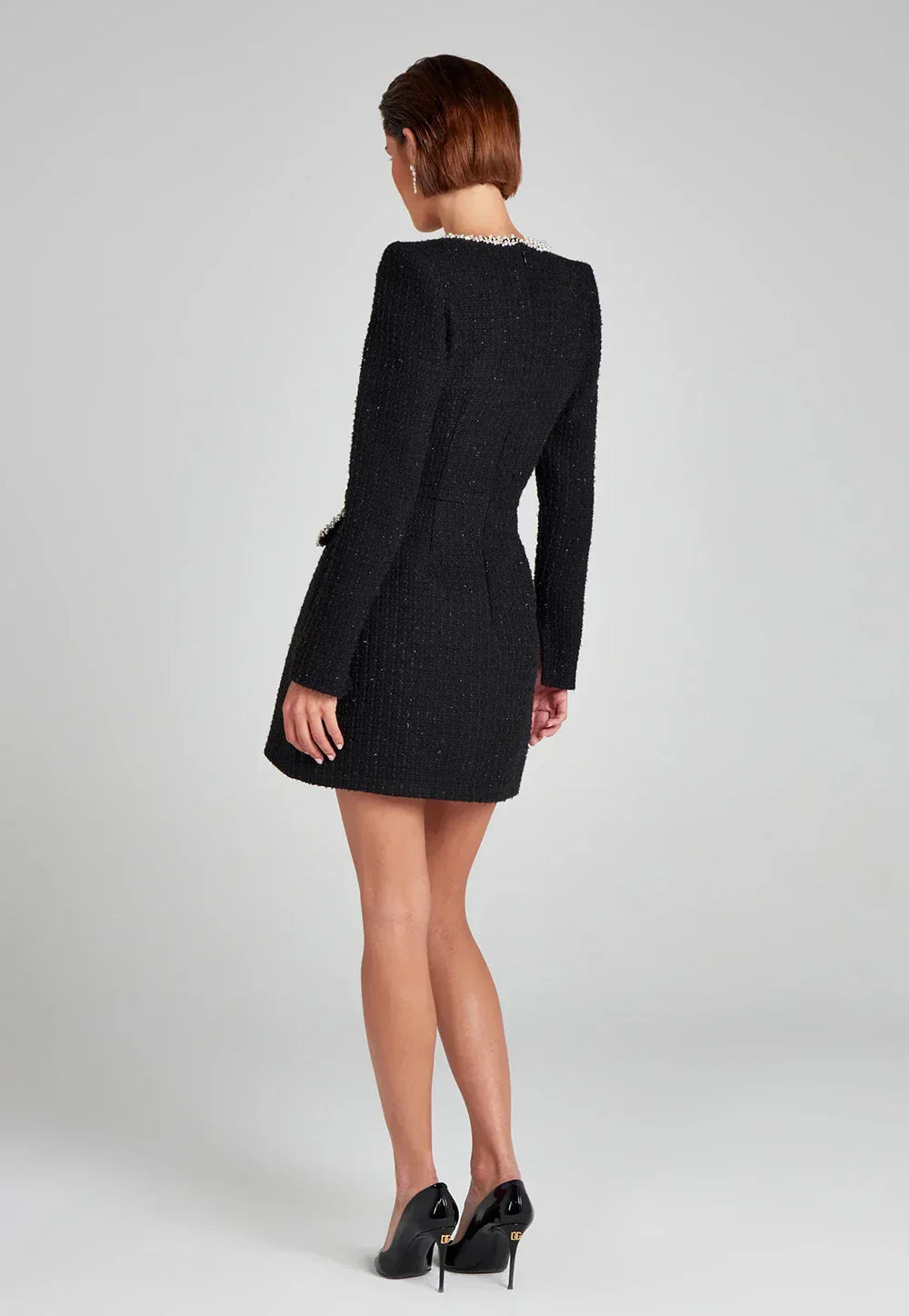Square Neck Knitted Diamond Mini Dress Mssaz Desses