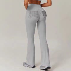 Trendy Bell-bottoms Tights High Waist Wide-leg Flared Pants Mssza