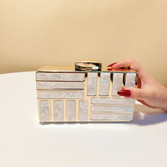 Acrylic Hollow Out Style Evening Sequined Flap Arrival Shoulder Box Holder Handbags Mssza