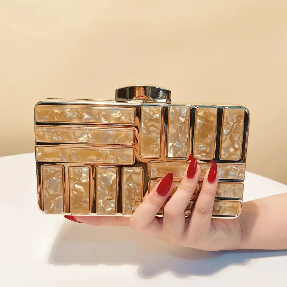 Acrylic Hollow Out Style Evening Sequined Flap Arrival Shoulder Box Holder Handbags Mssza