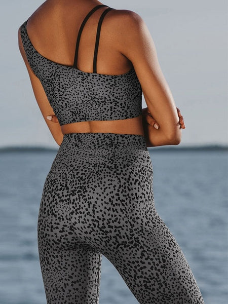 Activewear Clothing Cotton Leopard Yoga 2 Piece Set Mssza