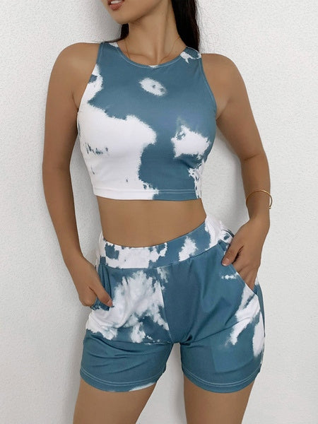 Activewear Yoga Clothing 2 Piece Set Polyester Workout Clothing Sleeveless Stretchy Mssza