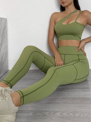 Activewear Yoga Nylon Sleeveless Workout Clothing Stretchy 2 Piece Set Mssza