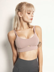 Adjustable Strap U Neck Cropped Yoga Tanks Mssza