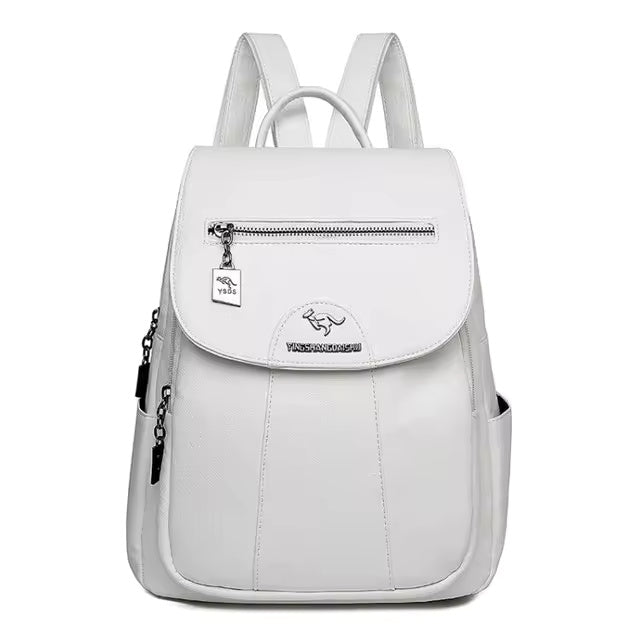 Soft Leather Vintage Female Casual Backpack Mssza