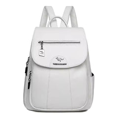 Soft Leather Vintage Female Casual Backpack Mssza