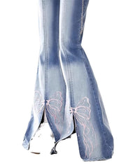 Aesthetic Embroidery Baggy Denim Flare Jeans Streetwear Mssza