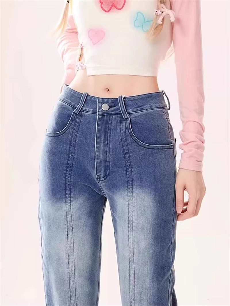 Aesthetic Embroidery Baggy Denim Flare Jeans Streetwear Mssza