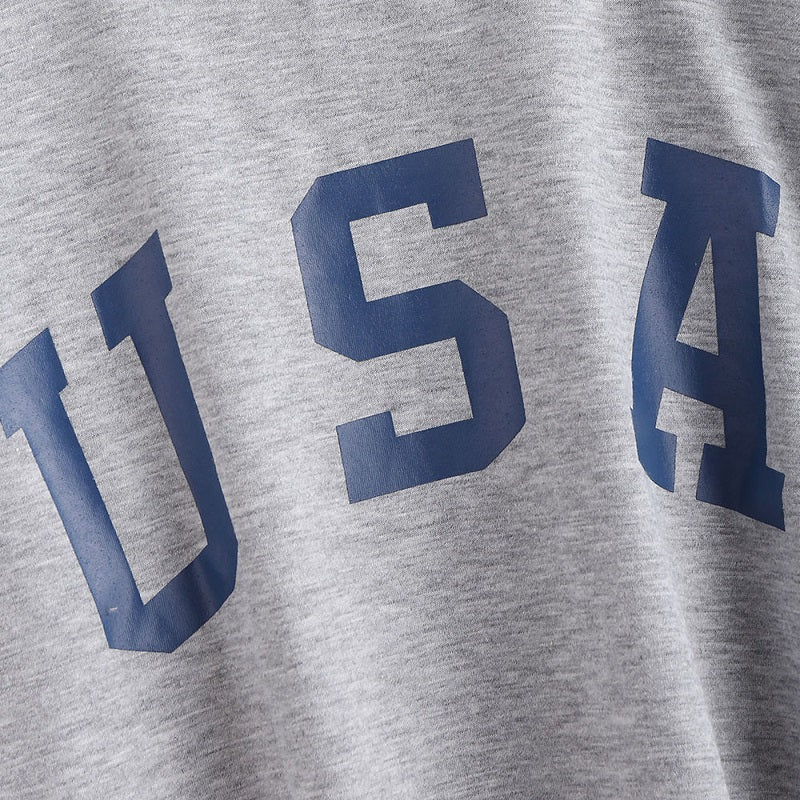 American Flag Print Casual Letter Short Tops Mssza