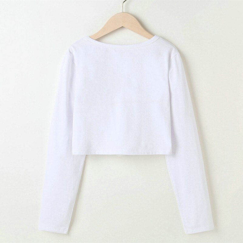 Angel letter print slim long-sleeved T-shirt Mssza