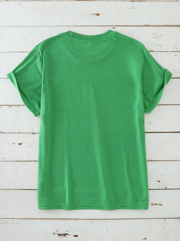 Animal Dragonfly Slogan Print Short Sleeve O-neck T-Shirt Mssza