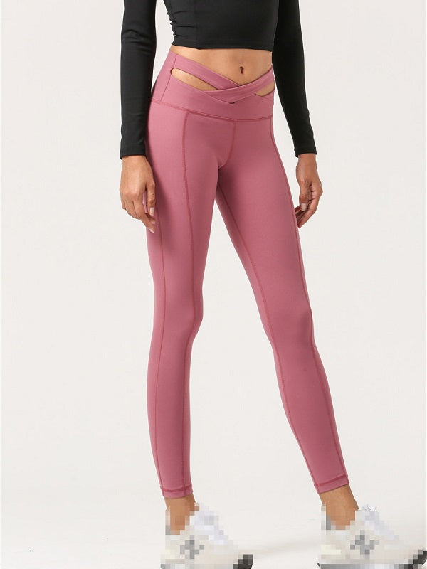 Ankle Length Pure Color Women Skinny Yoga Leggings Mssza
