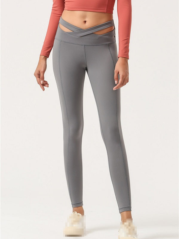 Ankle Length Pure Color Women Skinny Yoga Leggings Mssza