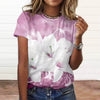 Appliques 3d Floral Print Polyester Large Size T-Shirt Tops Mssza