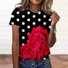 Appliques 3d Floral Print Short Sleeve Large Size T Shirt Mssza