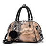 Appliques Crocodile Pattern Small Shell Messenger Shoulder Tote Bags Mssza