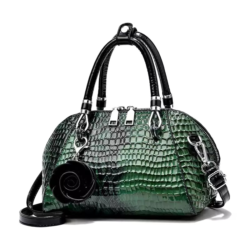 Appliques Crocodile Pattern Small Shell Messenger Shoulder Tote Bags Mssza