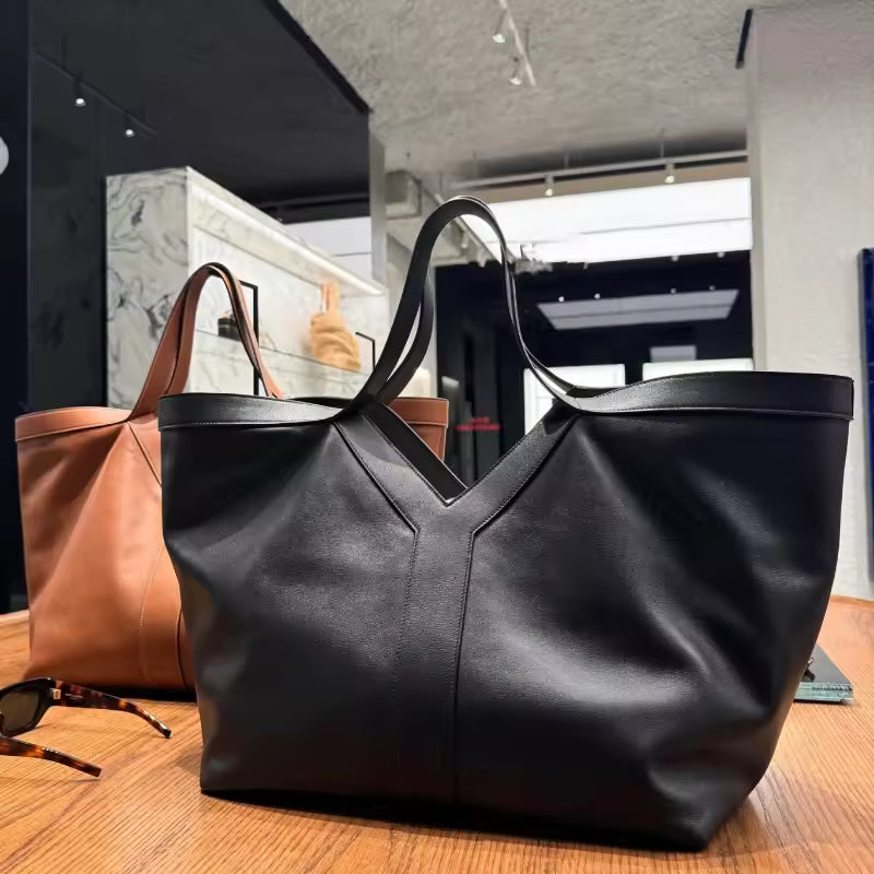 Appliques Genuine Leather Casual Tote Shoulder Bag Mssza