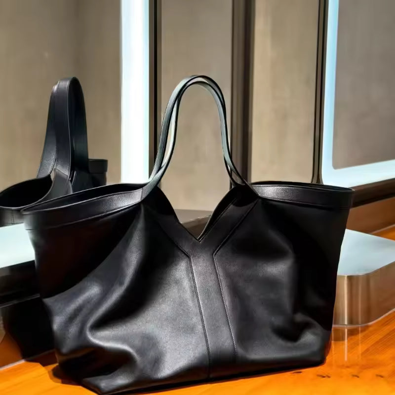 Appliques Genuine Leather Casual Tote Shoulder Bag Mssza