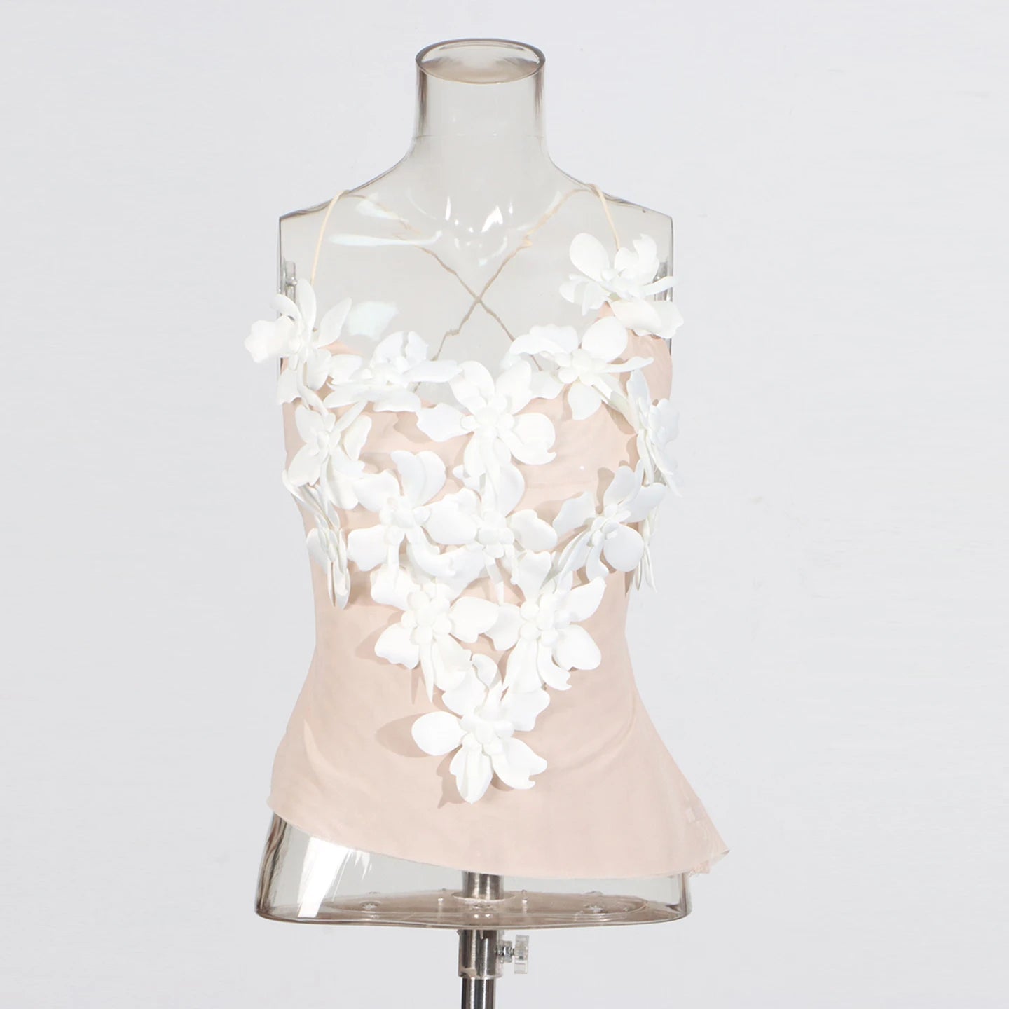 Strapless Sleeveless Tunic Spliced Appliques Vest Top Mssza