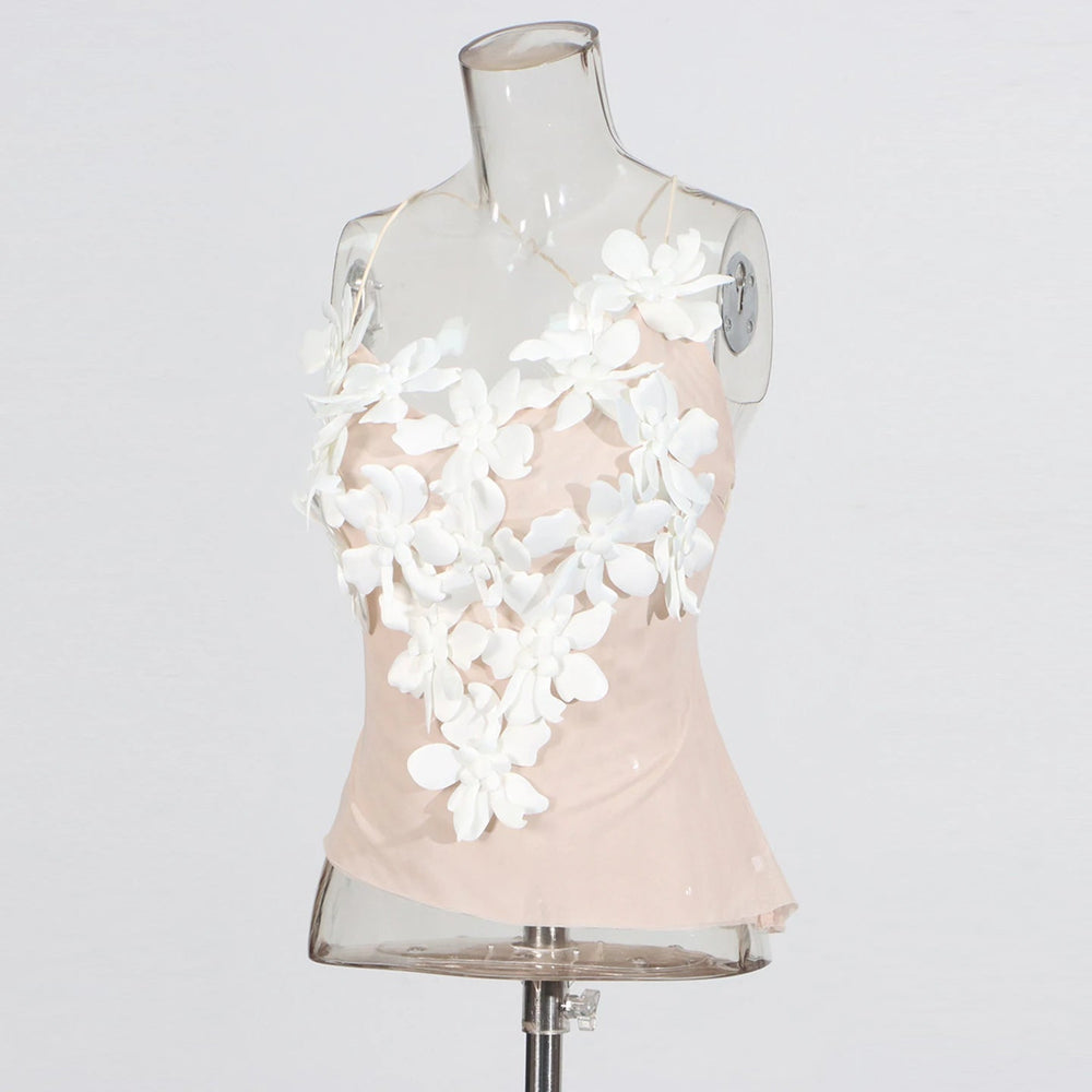 Strapless Sleeveless Tunic Spliced Appliques Vest Top Mssza