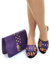 Artificial Leather Round Toe Matching Bags Wedding Shoes Mssza