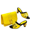 Artificial Leather Round Toe Matching Bags Wedding Shoes Mssza
