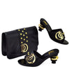 Artificial Leather Round Toe Matching Bags Wedding Shoes Mssza