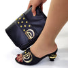 Artificial Leather Round Toe Matching Bags Wedding Shoes Mssza