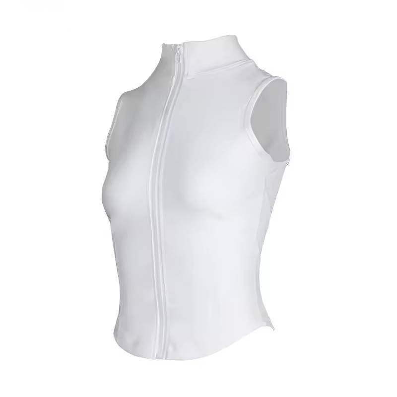 Athletic Nylon High Neck Fitness Breathable Yoga Tops Mssza