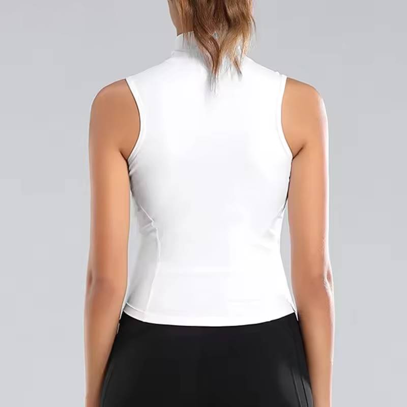 Athletic Nylon High Neck Fitness Breathable Yoga Tops Mssza