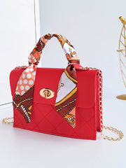 Attractive Silk Scarf Rhombus Lattice Handbags Mssza